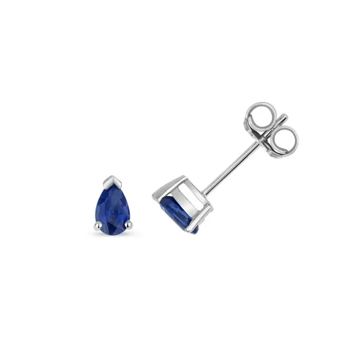 Sapphire Pear Claw Set Studs